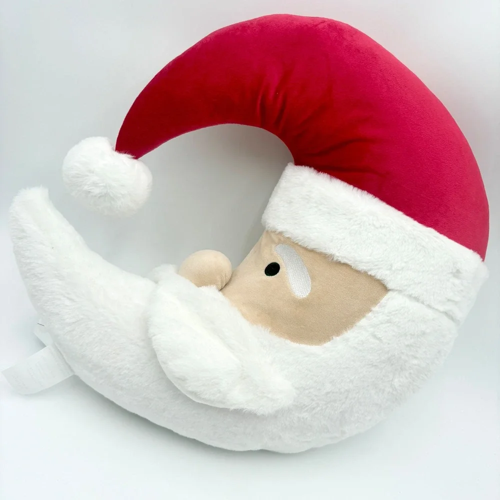 Santa Moon Crescent‎ Pillow Christmas Plush Decorative Holiday Gift